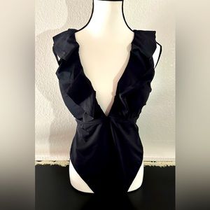 Brand New!!!Black Swimsuit with Ruffles!!
